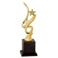 New 11 1/2 inch Gold Metal Art Crystal Award